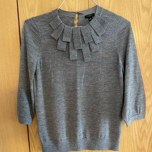 Ann Taylor Gray Quarter Sleeve Sweater
